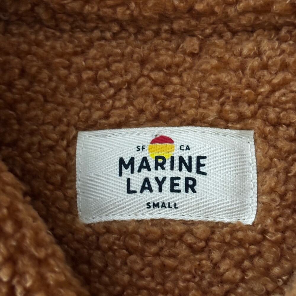 Marine Layer Eden Sherpa Overshirt Women's Orange/Brown Shacket Size Small - Picture 9 of 11